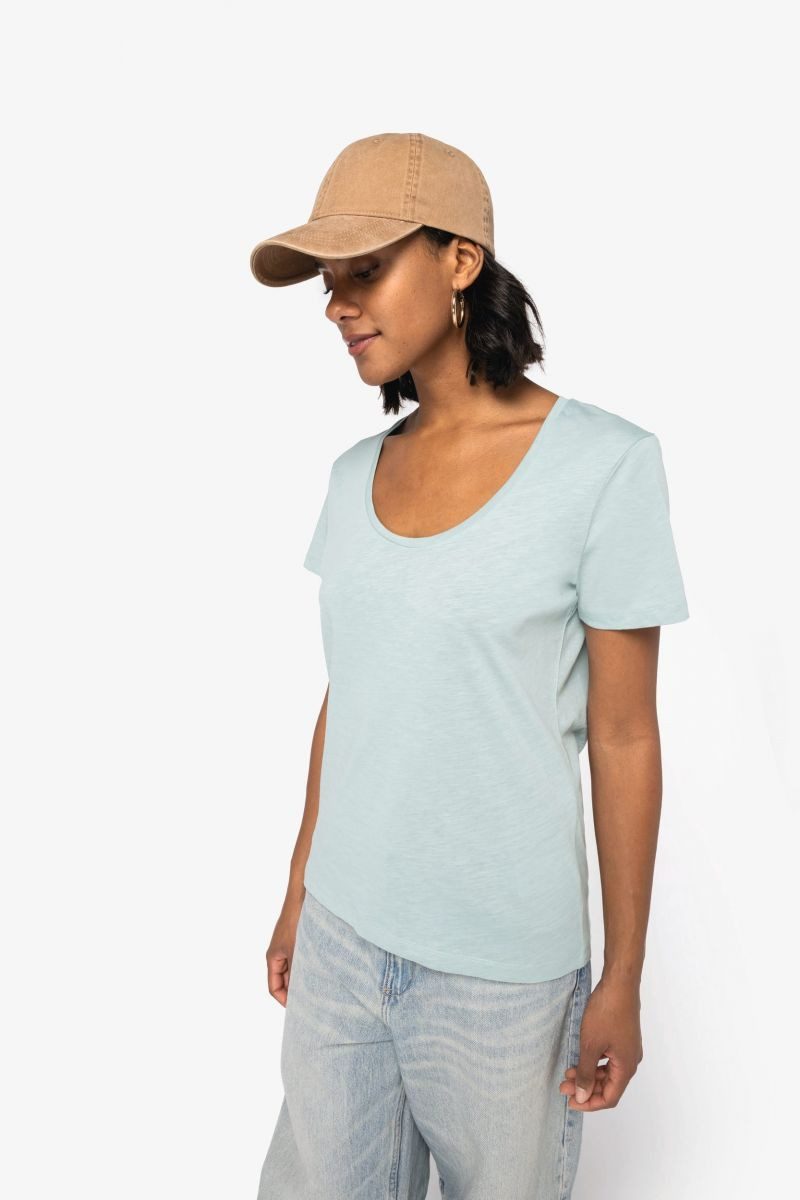 Native Spirit Rundhalsshirt Umweltfreundliches Damen-Slub-T-Shirt