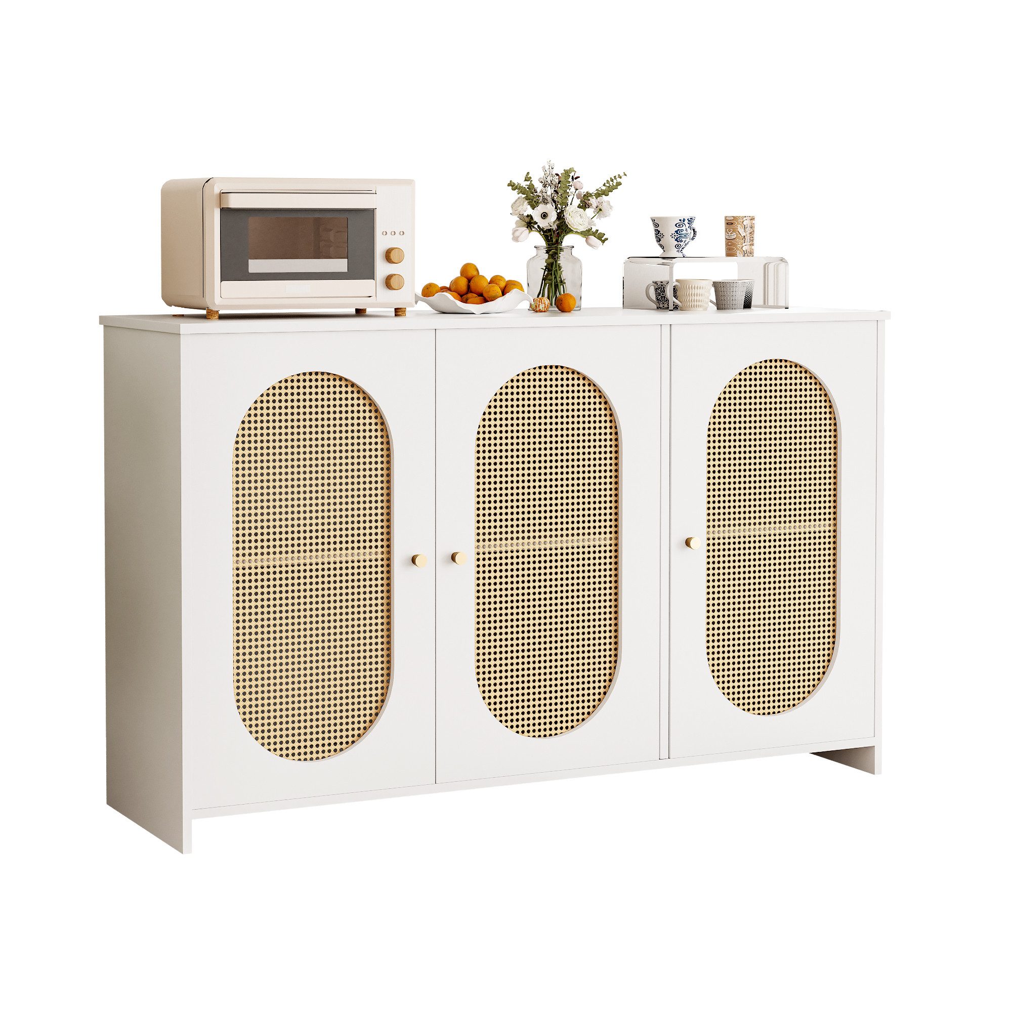 Merax Sideboard mit 3 Rattantüren und günstig online kaufen