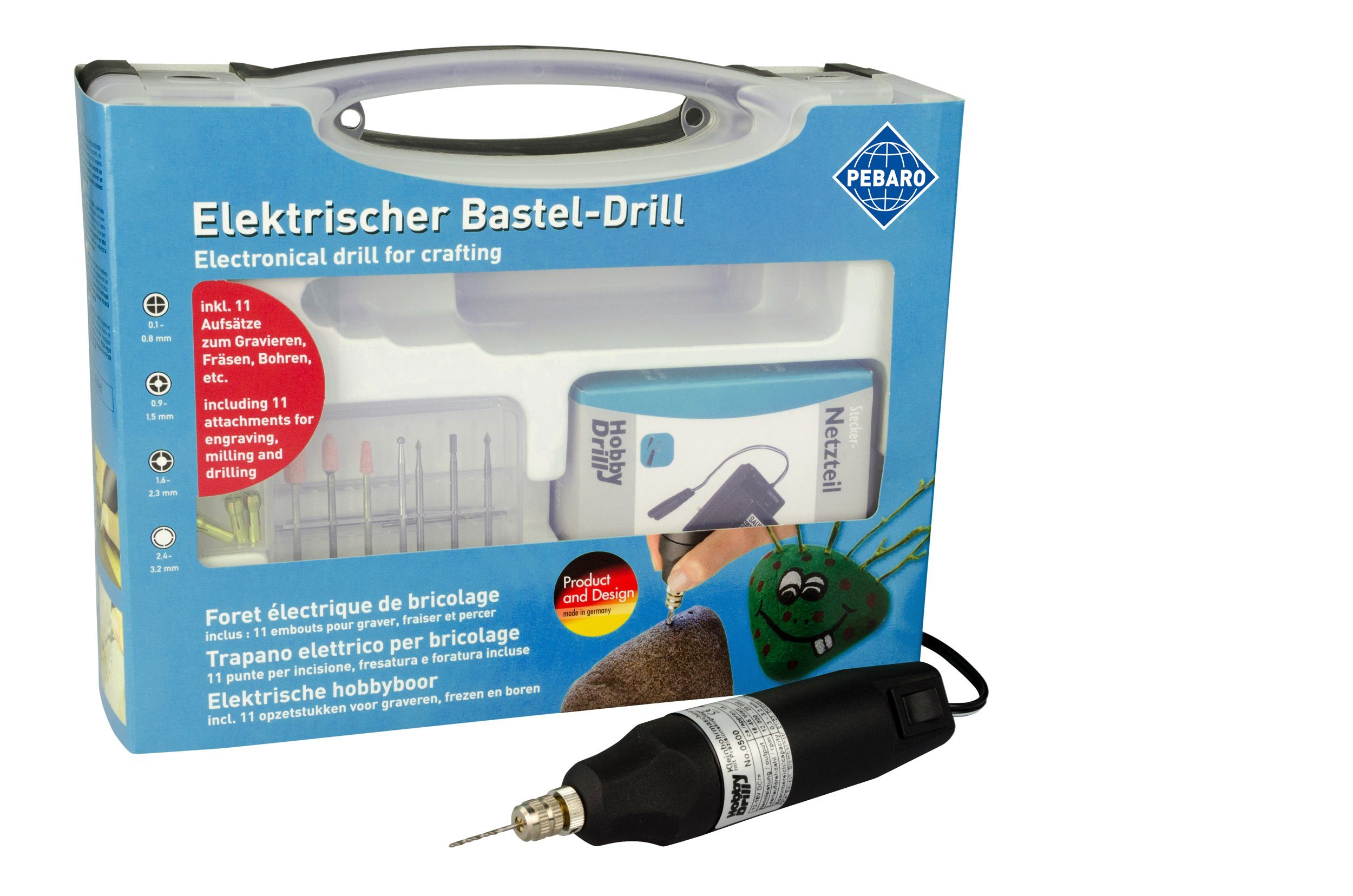 Pebaro Kreativset Elektrischer Bastel-Drill im Koffer, 0508EKR