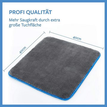 CARBIGO Microfasertücher Auto, Trockentuch, Poliertuch 1.200 GSM Mikrofasertuch (Material: 80% Polyester / 20% Polyamide, 40x40 cm, 1-tlg., Streifenfrei, Fusselfreie Reinigung und Politur Auto)