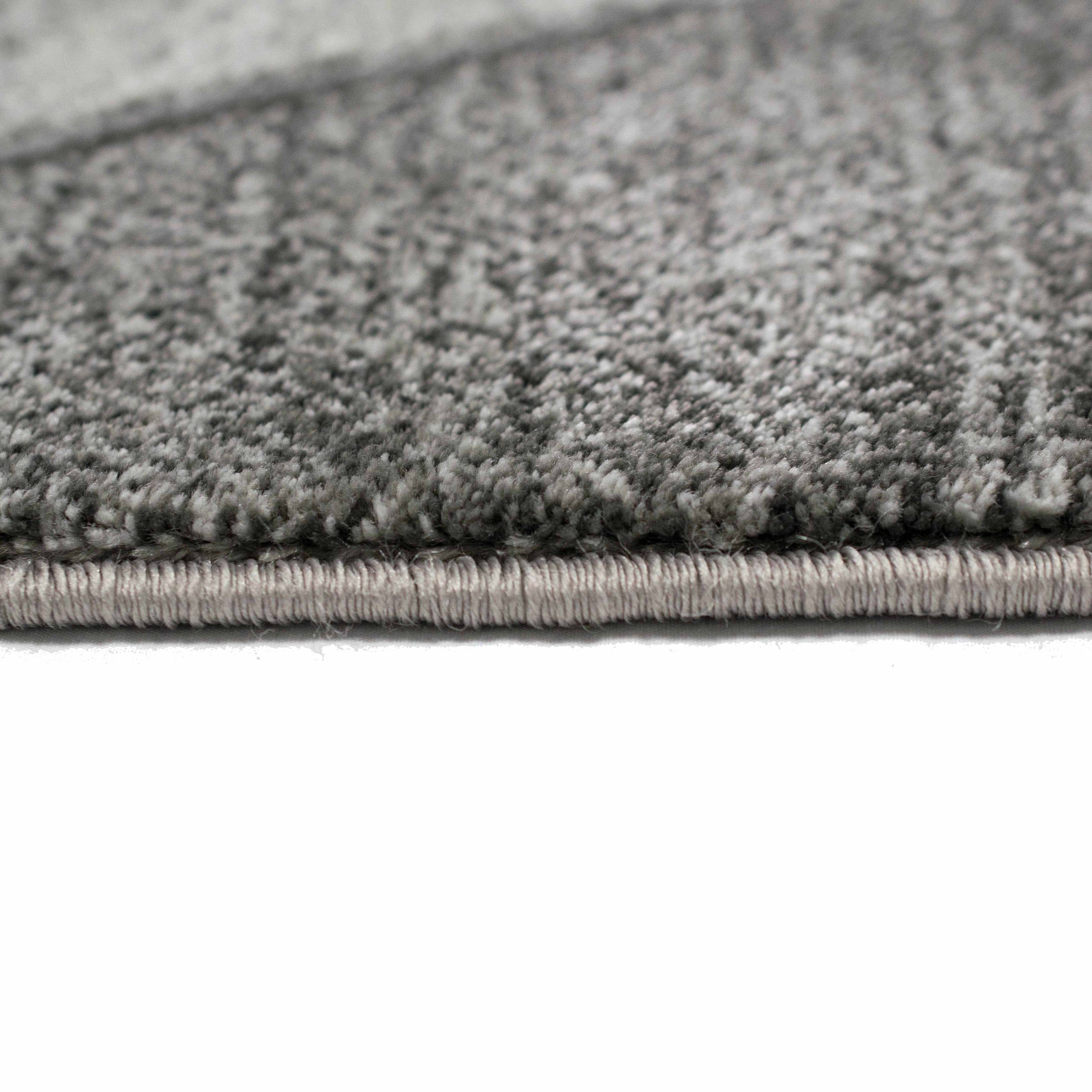 Carpetia Teppich Teppich Wohnzimmer Designerteppich geometrisches Muster grau, rechteckig, Höhe: 12 mm