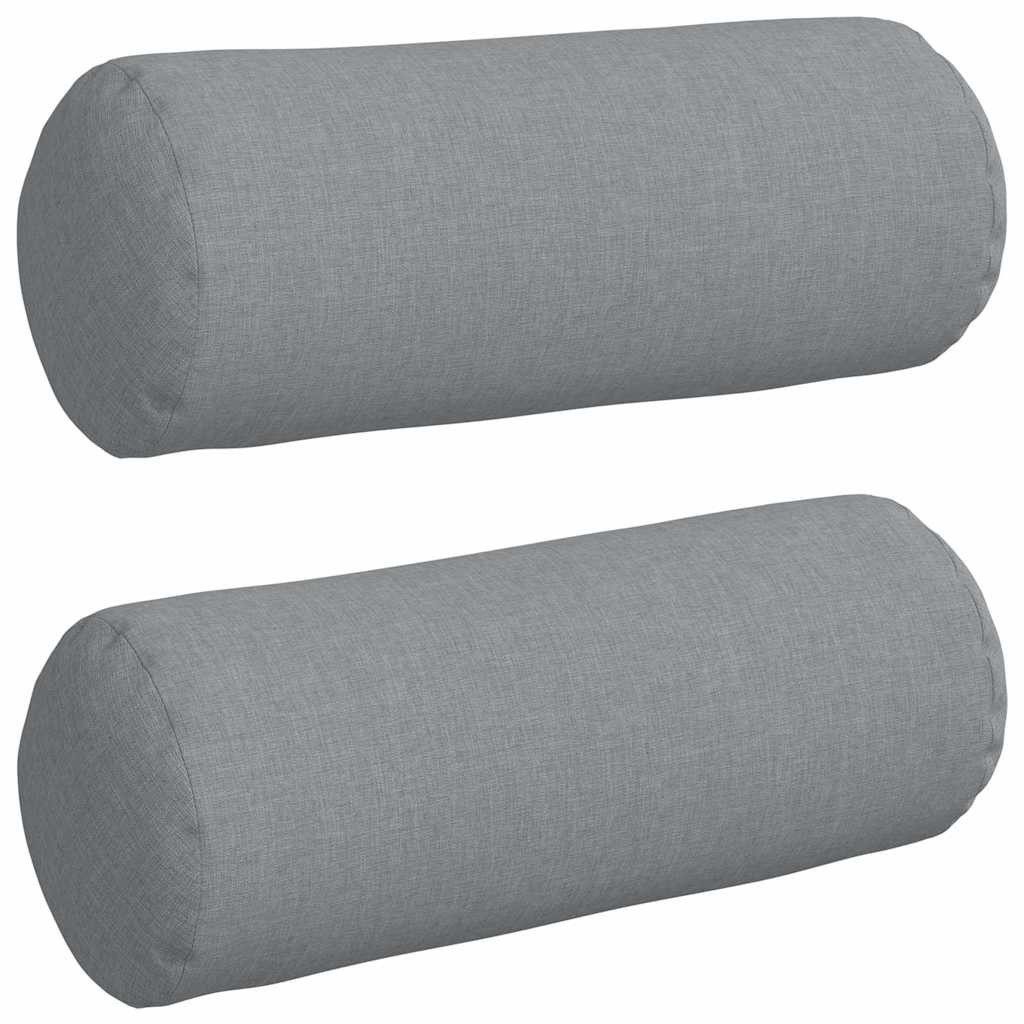 vidaXL Sitzauflage Bolsterkissen 2 stk. Stoff Hellgrau Ø 15 x 40 cm, (2 St)