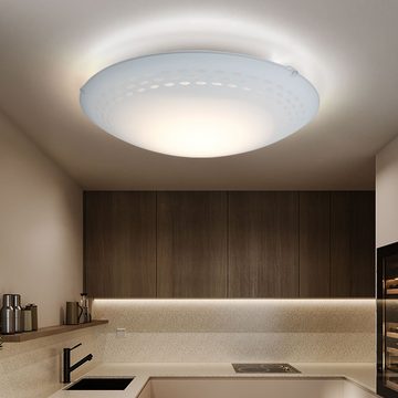EGLO LED Deckenleuchte, LED-Leuchtmittel fest verbaut, LED Decken Wand Design Strahler Glas Lampe satiniert weiß