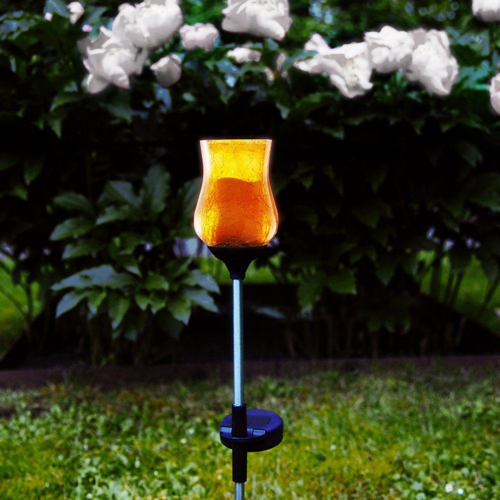 click-licht LED Solarleuchte Erdspießleuchte Lyon in amber, 530 mm, inkl. Sensor und LED, keine Angabe, Leuchtmittel enthalten: Ja, fest verbaut, LED, warmweiss, Solarleuchten