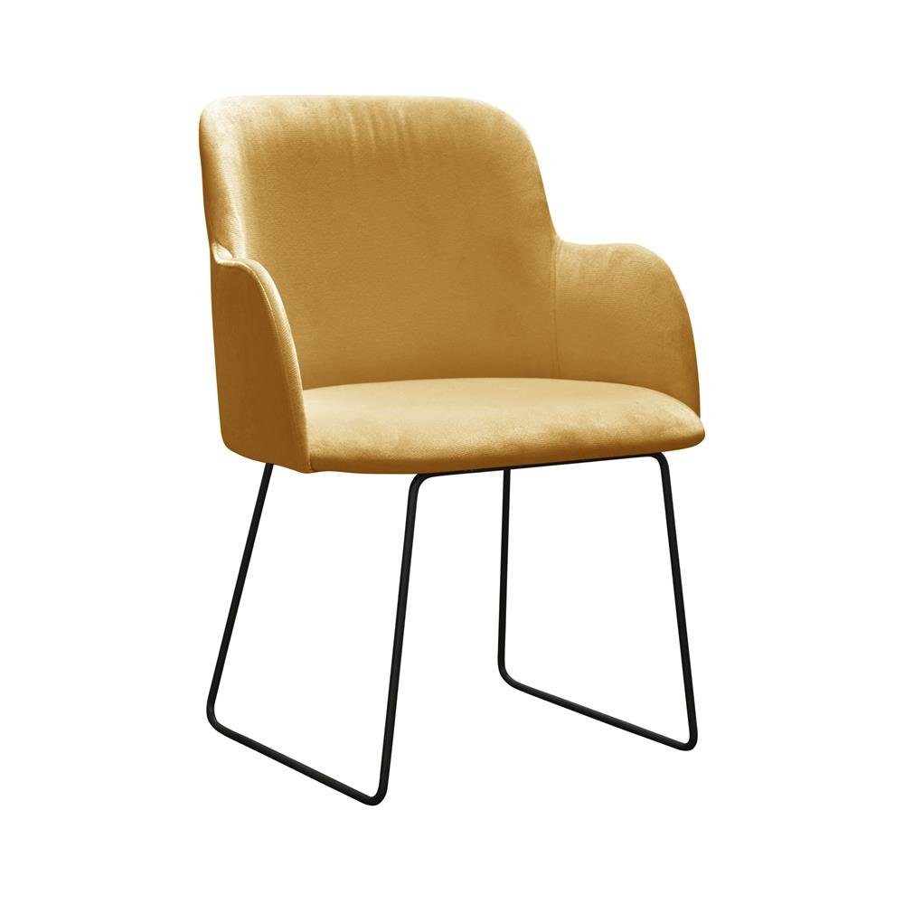 JVmoebel Stuhl, Design Set Stühle 6x Stuhl Stuhl Warte Ess Zimmer Neu Gruppe Garnitur Lehnstuhl Gelb