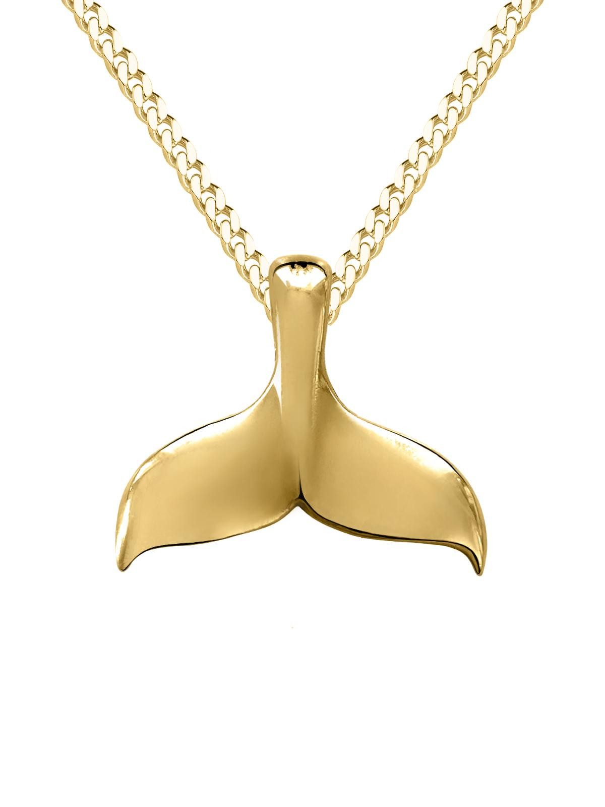 My Gold Kette mit Anhänger Damen & Mädchen Walflosse Anhänger (Gold) & Kette (45cm) - Whale Set (Set, 2-tlg., inkl. Schmuckbox), Geschenke