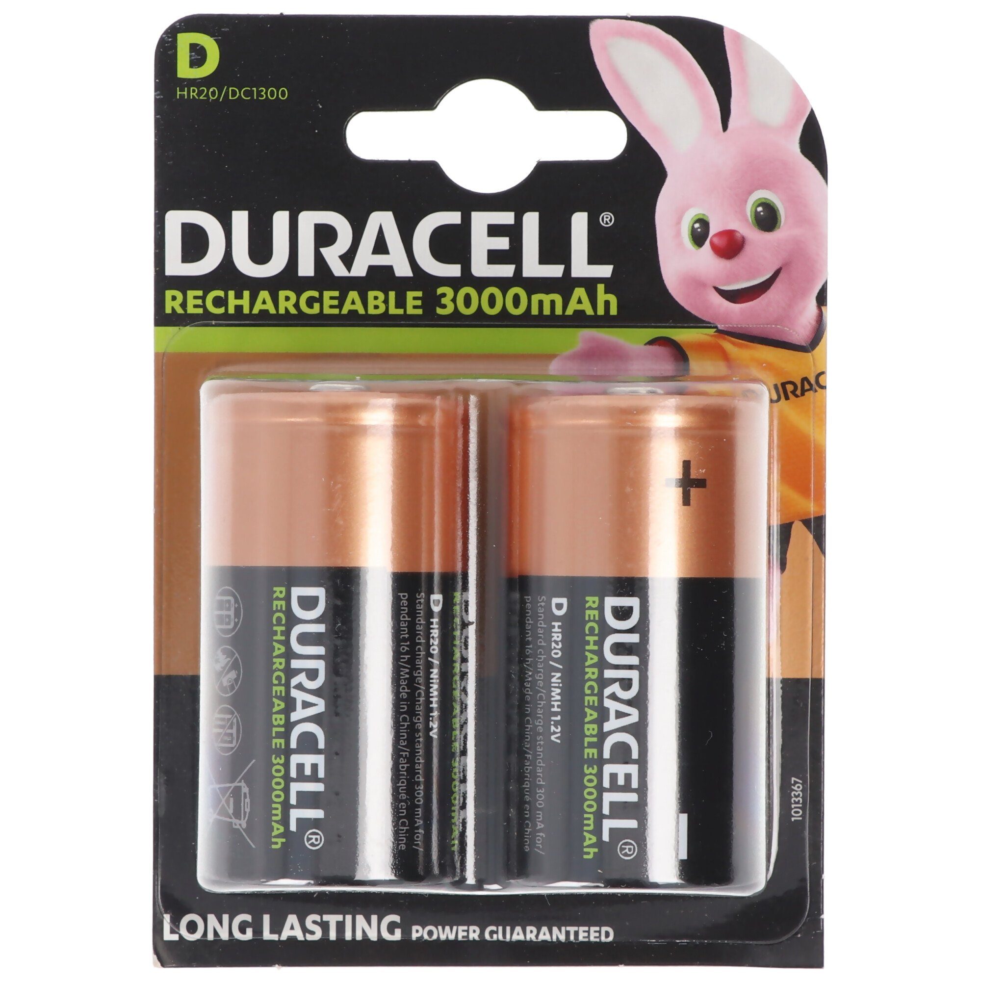 Duracell Recharge Akku HR20 Mono LR20 NiMH 3000mAh 2er Blister Akku