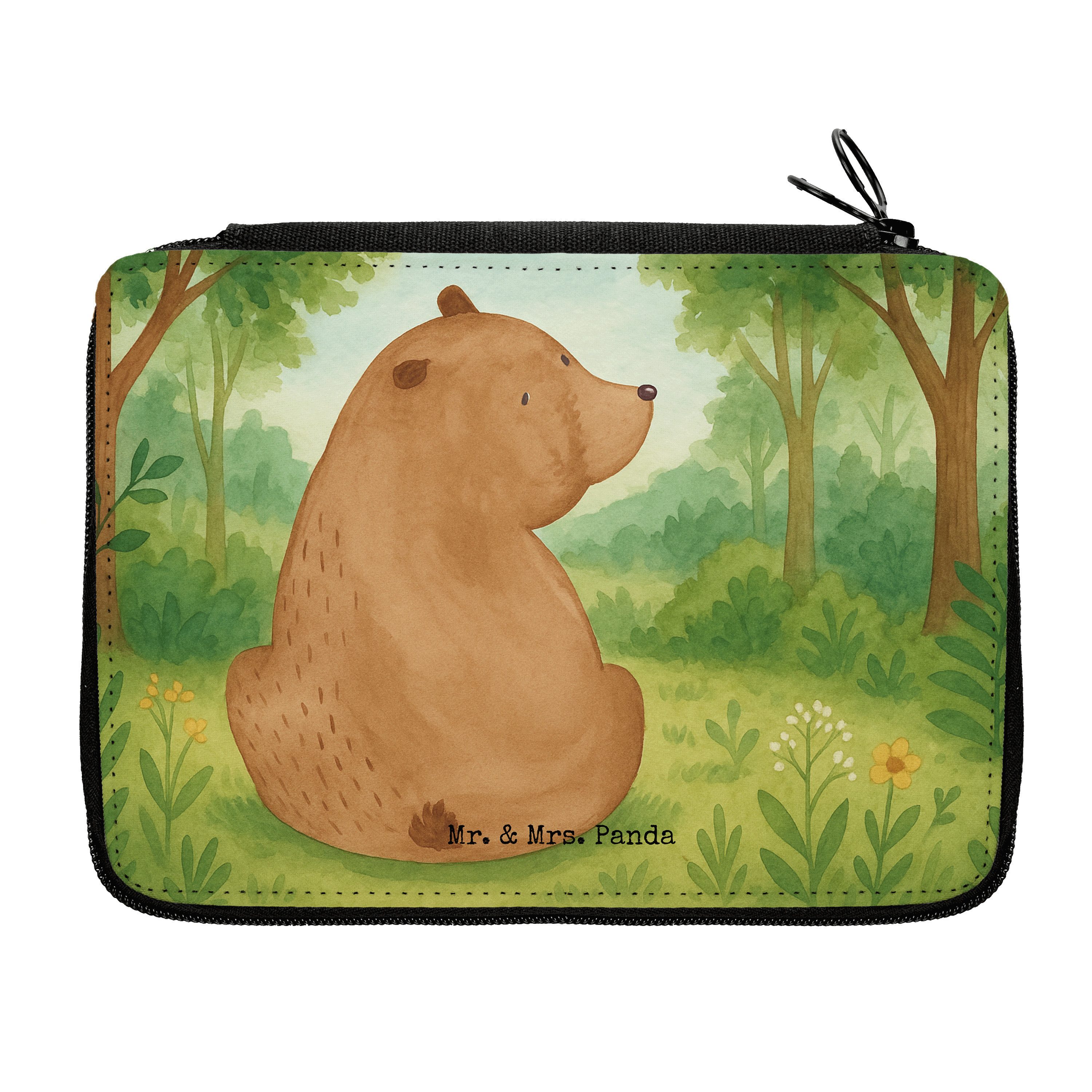 Federmäppchen Bär Schulterblick Design, Federmäppchen, Weiß, Stifteetui, Teddy, Bär