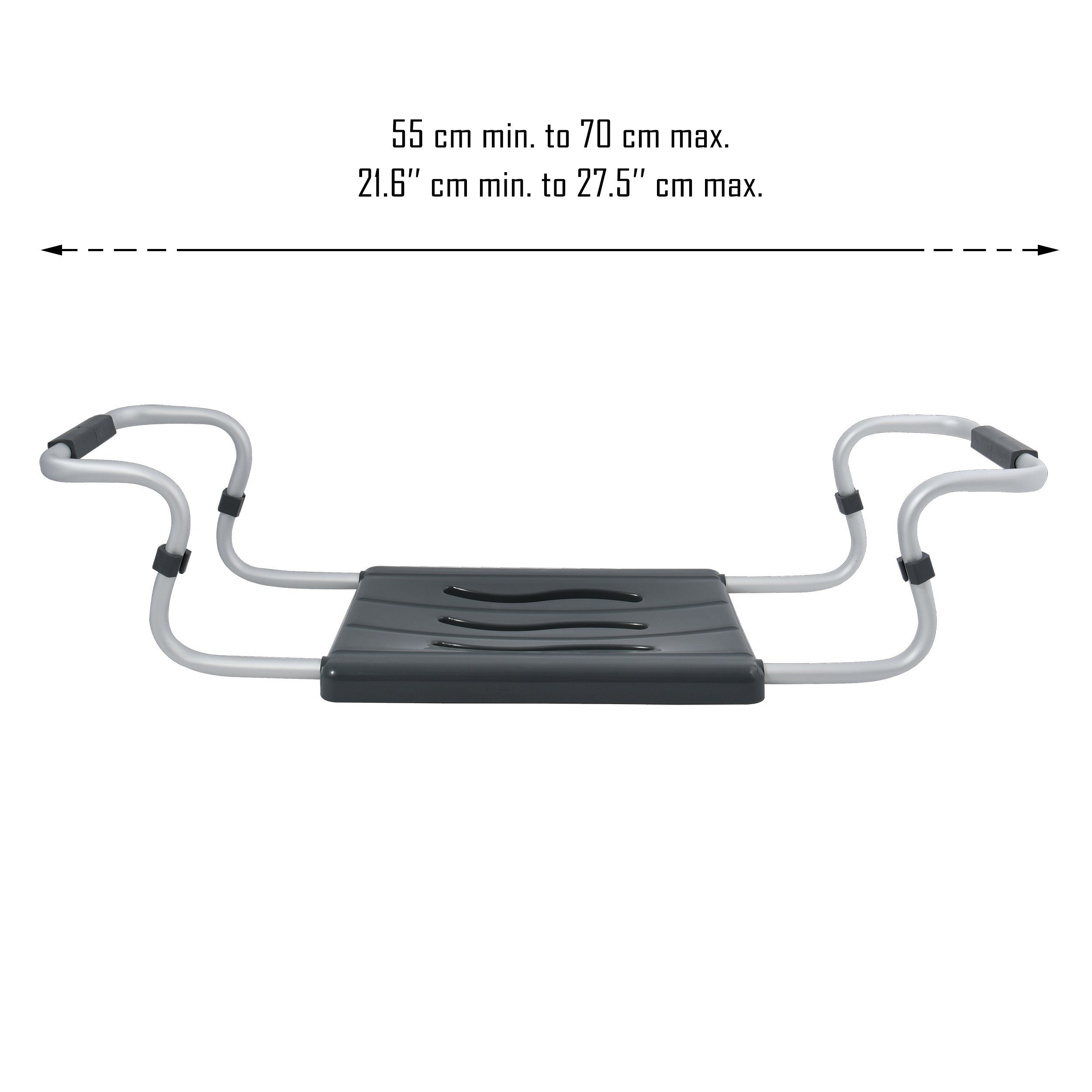 MSV Bathtub Hanging Seat, Extendable Bathtub Seat 50-70 cm, Load Capacity up to 150 kg, Easy to Hang, Fits All Standard Bathtubs Thanks to Adjustable Width, Seat Surface approx. 36 x 26 cm