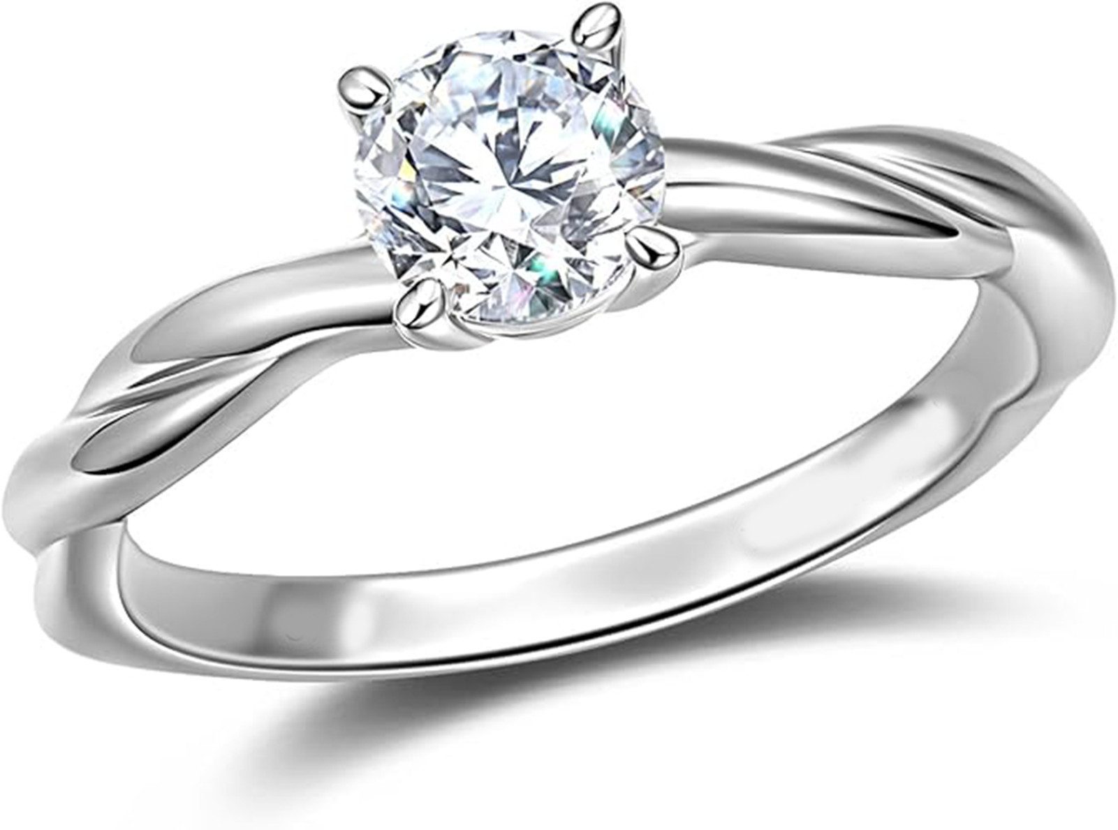 Jumpeak Verlobungsring Im Labor gezüchtete Diamantringe, Verlobungsringe,Weinrebenringe, 1ct D Vs1,Ehering,Valentinstagsgeschenk,Geschenk für die Ehefrau