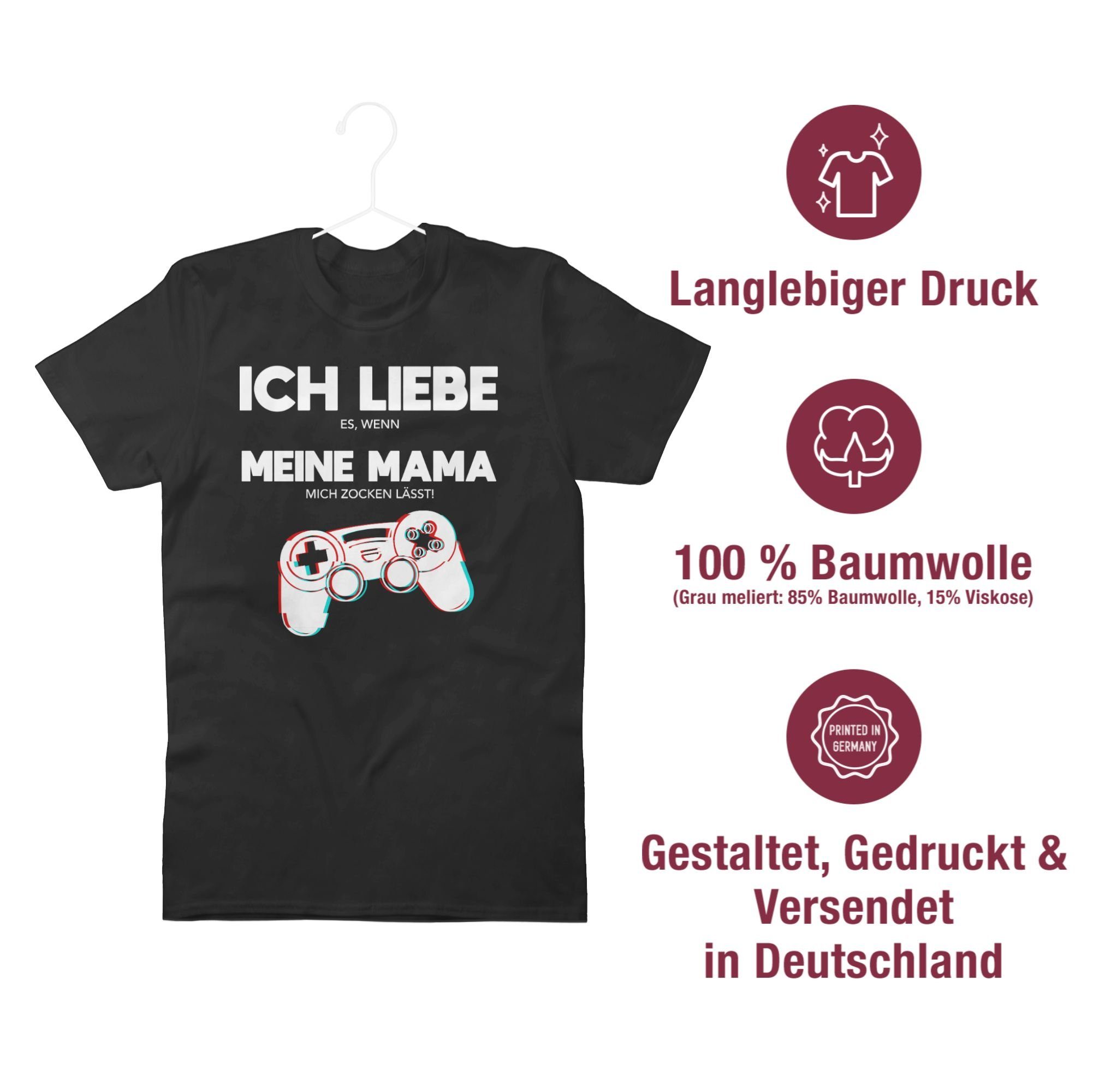 Glitch Ich mich liebe lässt es, Controller Schwarz meine Shirtracer Mama 01 Nerd - wenn Geschenke zocken T-Shirt