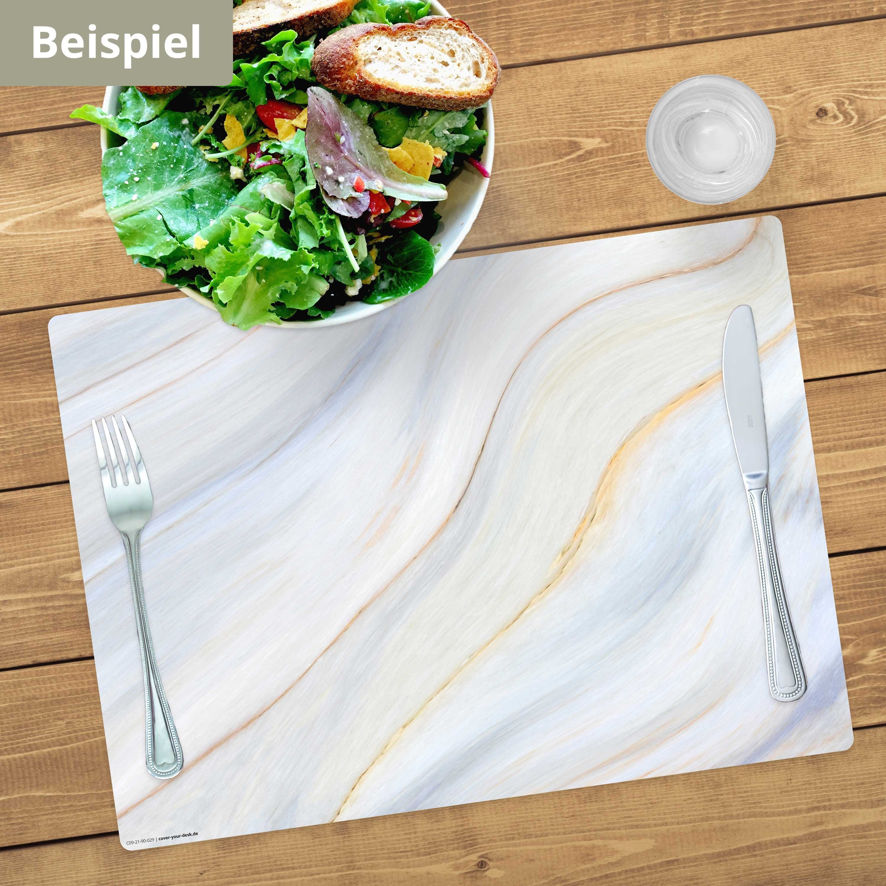 erstklassigem Platzset - Tischunterlage Made 4-St., BPA-frei), (aus Design), zeitlosem abwaschbar cover-your-desk.de, rutschfeste Vinyl (Kunststoff in - in Platzset, Cremefarbener Germany Tischset, Marmor,