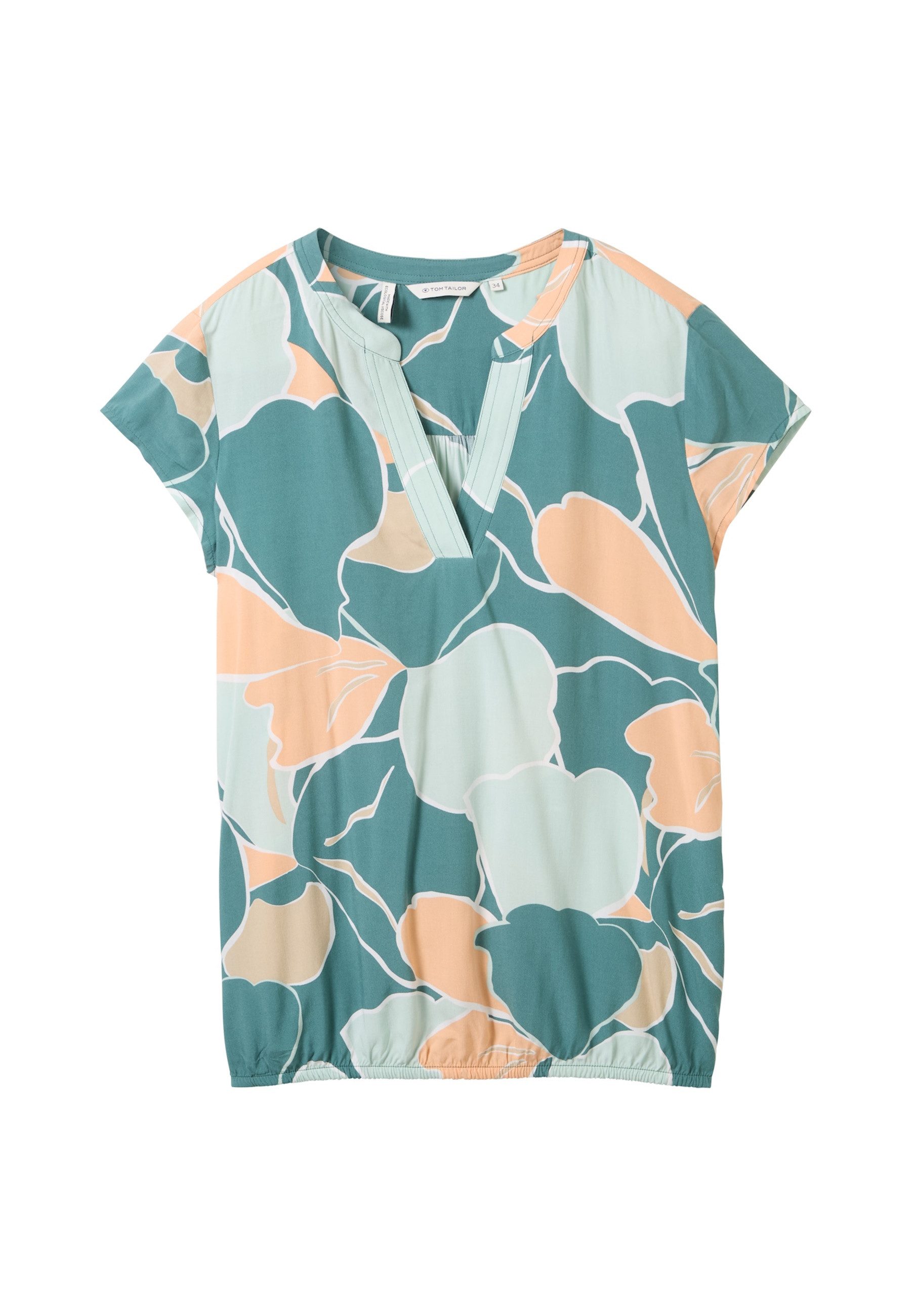 TOM TAILOR Blusenshirt Gemustertes Design Kurzarm günstig online kaufen
