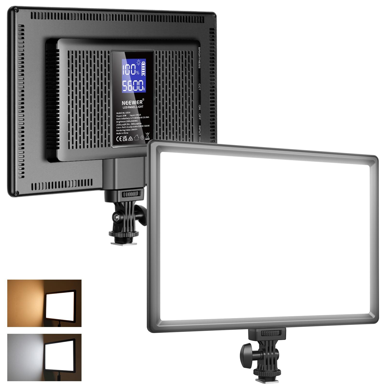 Neewer Videoleuchte NL-192AI 192 LED Videolicht 20W, CRI97+, 3200-5600K, 8000mAh, mit wiederaufadbarerBatterie