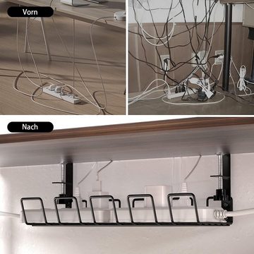 Vicbuy Kabelführung Kabelkanal Untertisch, Kabelmanagement, Kabel Ablageregal (Aufbewahrungskorb, Kabelkorb, Desktop-Lagerregal), Kabel-Organizer für Steckdosen, Ohne Bohren