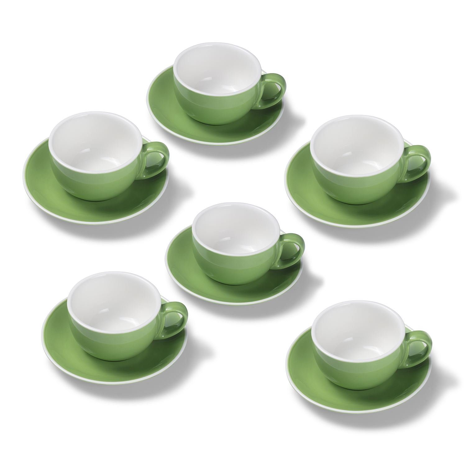 Grün Terra Home Milchkaffeetassen-Set, Tasse Porzellan Home Terra glossy, 6er