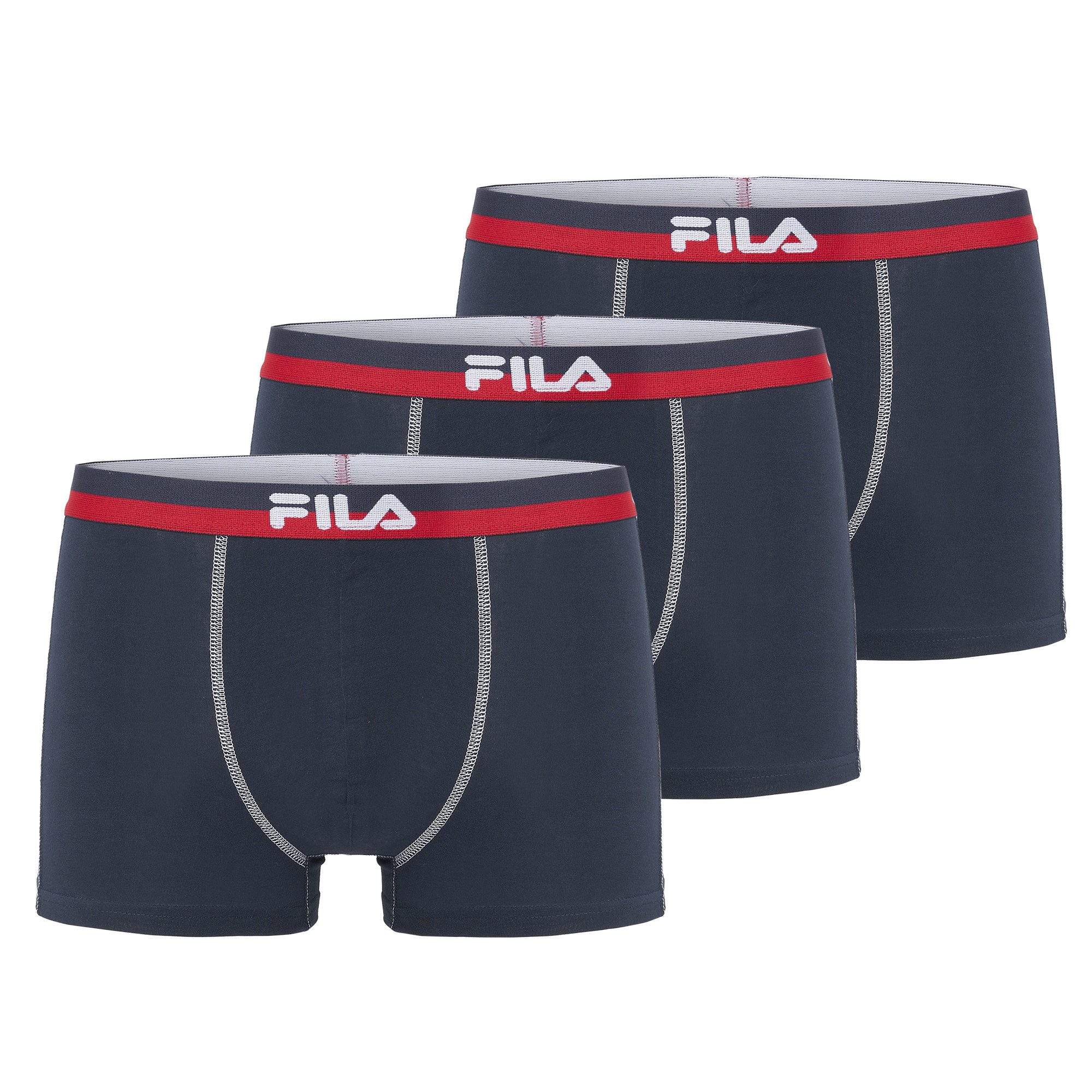 Fila Boxershorts (3er Pack) elastischer Logobund, Kontrastnähte