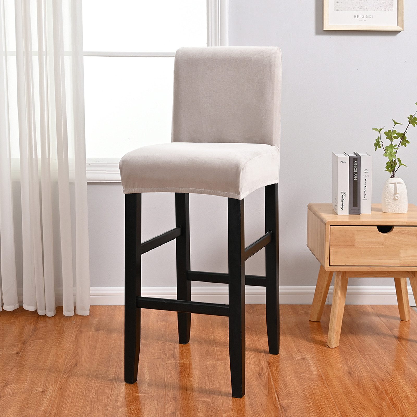 BTTO Stuhlhusse Barhocker Samt Stretch Stuhlbezug günstig online kaufen