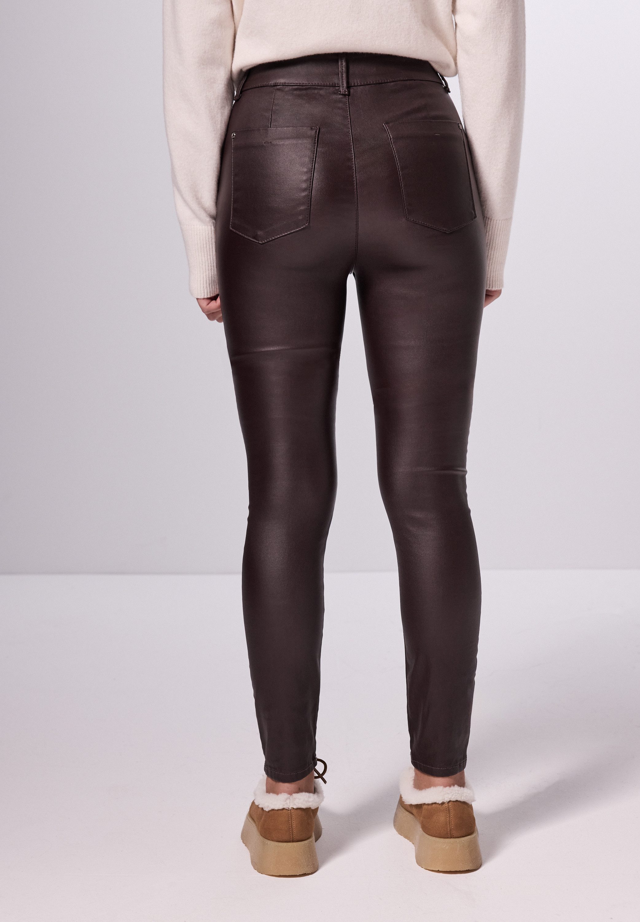 STREET ONE STUDIO Lederimitathose High Waist