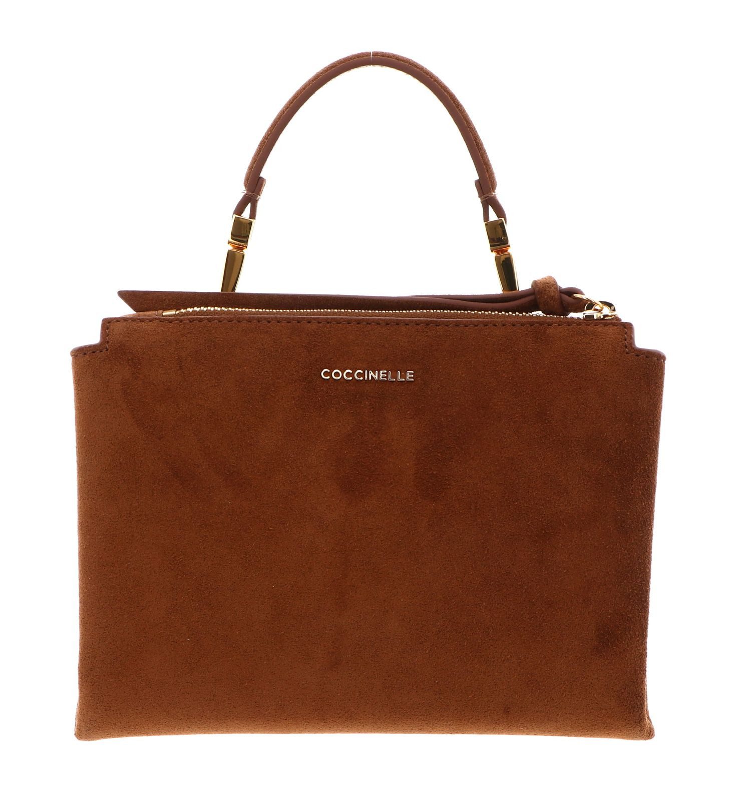 COCCINELLE Umhängetasche Handbag Suede Emb. /Gra.Leather, aus echtem Rindsleder