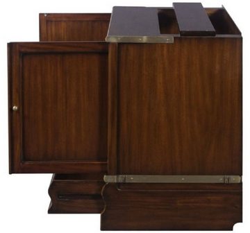 Casa Padrino Stauraumschrank Luxus Mahagoni Bücherschrank mit 2 Türen und Schublade Dunkelbraun 86 x 47 x H. 68 cm - Luxus Büromöbel