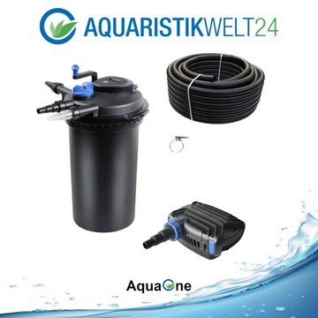 Aquaone Teichfilter AquaOne Teich Filteranlage Set Nr.29 CPF 15000 Druckfilter 30W Eco Teichpumpe Teichgröße bis 30000l Teichschlauch Bachlauf UV Lampe