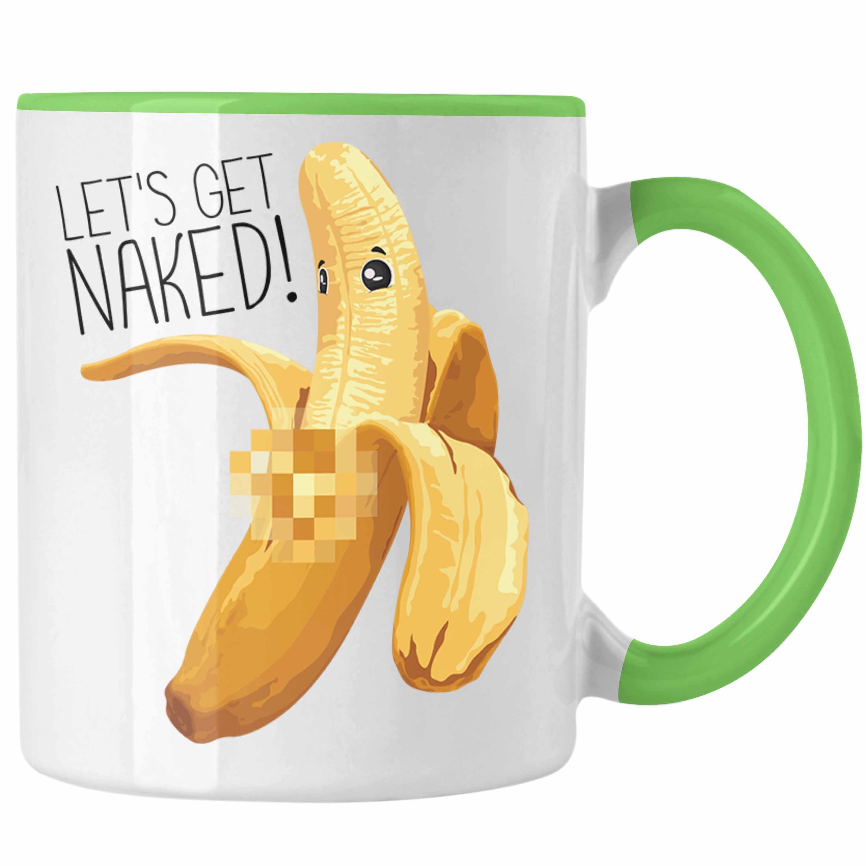 Trendation Tasse Banane Lets Get Naked Tasse Geschenk Striptease Erwachsener Humor Bech Grün