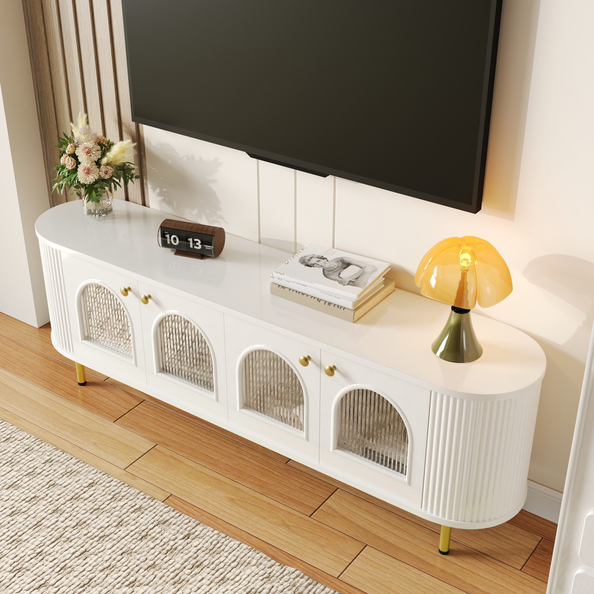 BlingBin TV-Schrank Lowboard (1-St., mit Glastüren günstig online kaufen