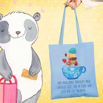 Mr. & Mrs. Panda Tragetasche Nachtfalter Schaumbad - Sky Blue - Geschenk, Gute Laune, lustige Sprü (1-tlg), Design-Highlight