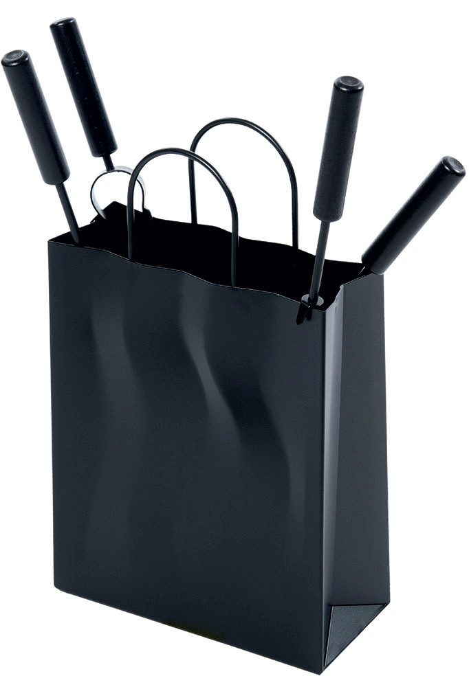 Firefix Kamingarnitur Инструменты для каминов "Tasche" mit 4 Besteckteilen, schwarz, 5-teilig