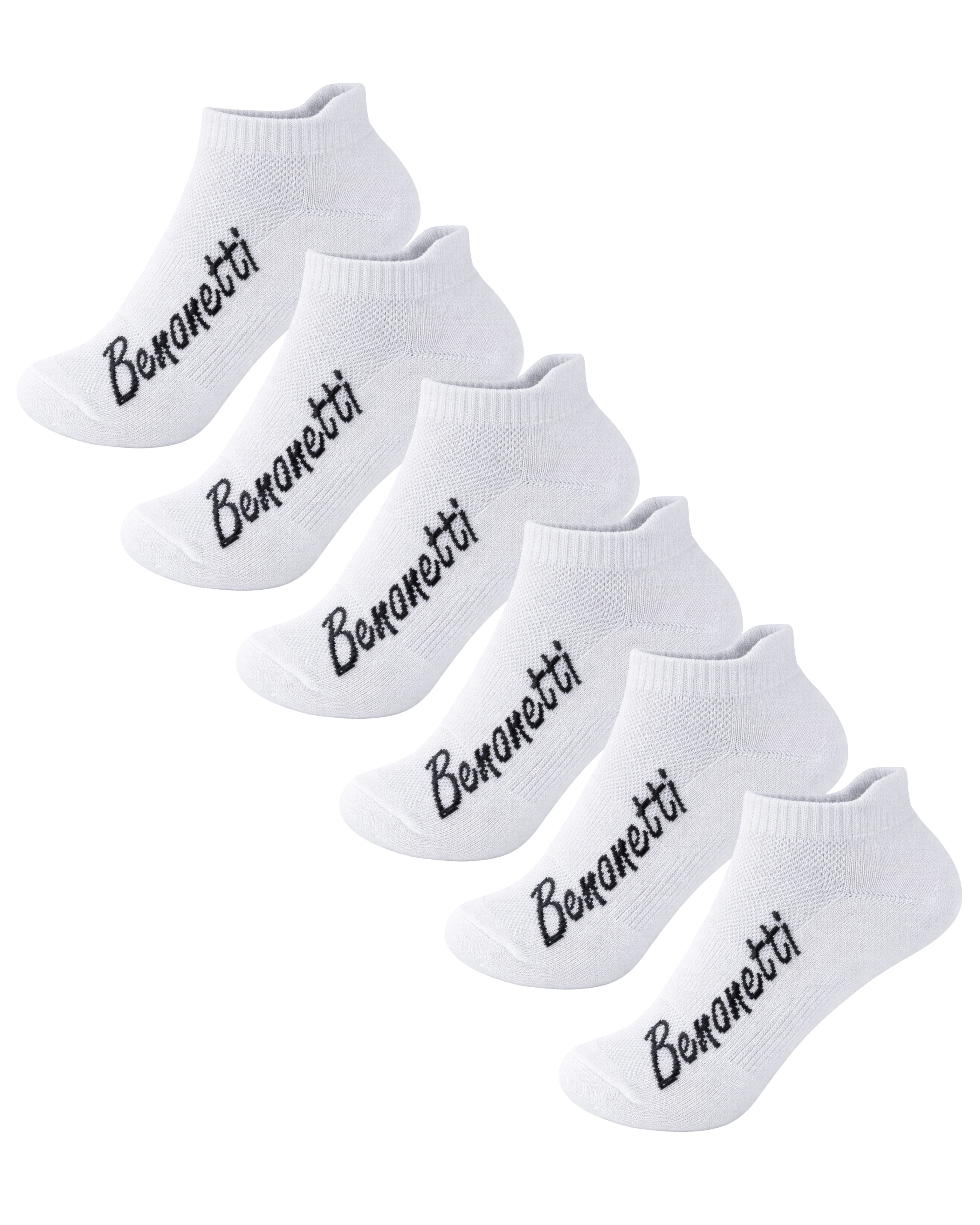 Benonetti Sneakersocken Damen & Herren aus Baumwolle – kurze Socken mit Fersenschutz (Packung, 6-Paar)