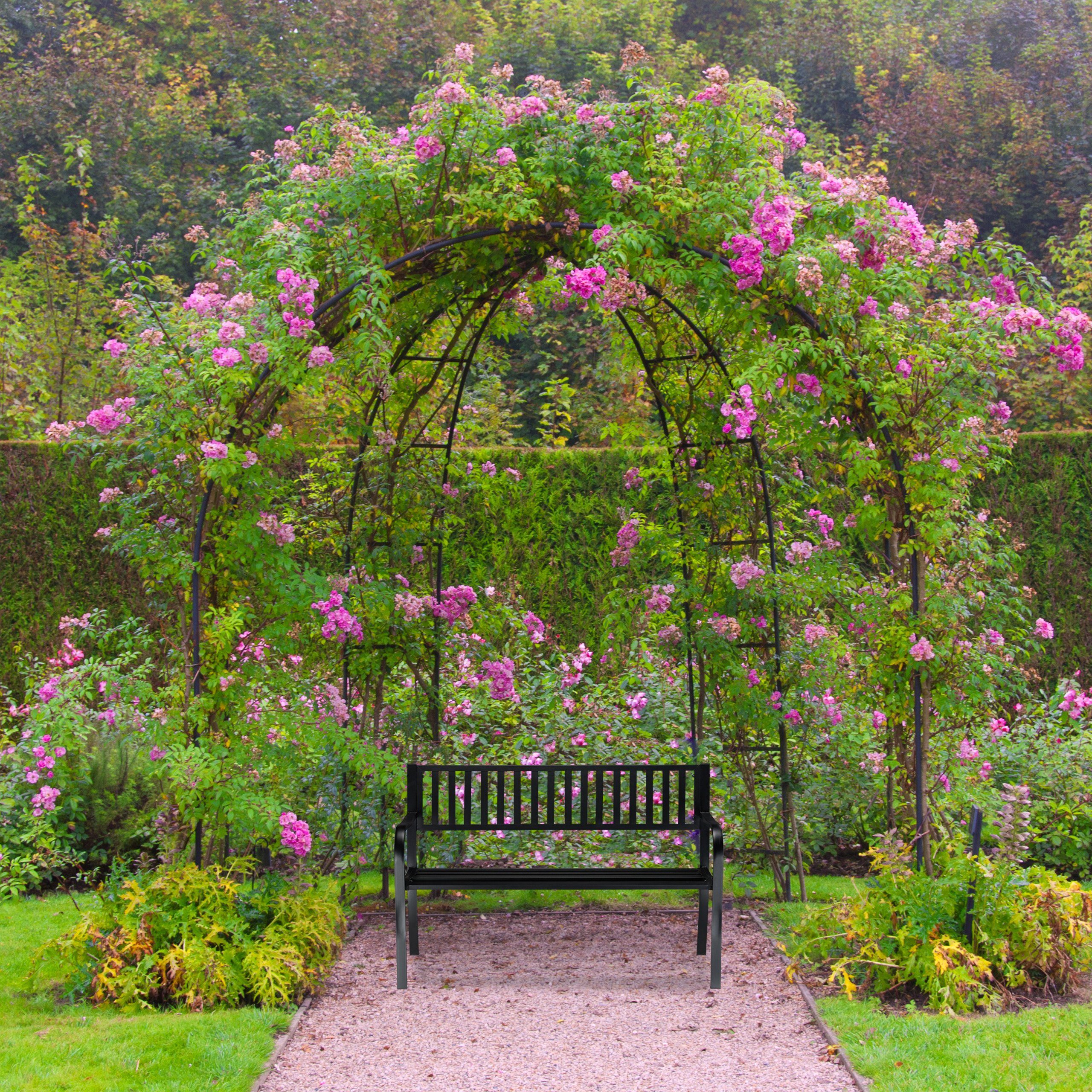 relaxdays Gartenbank mit Metallstrebe günstig online kaufen