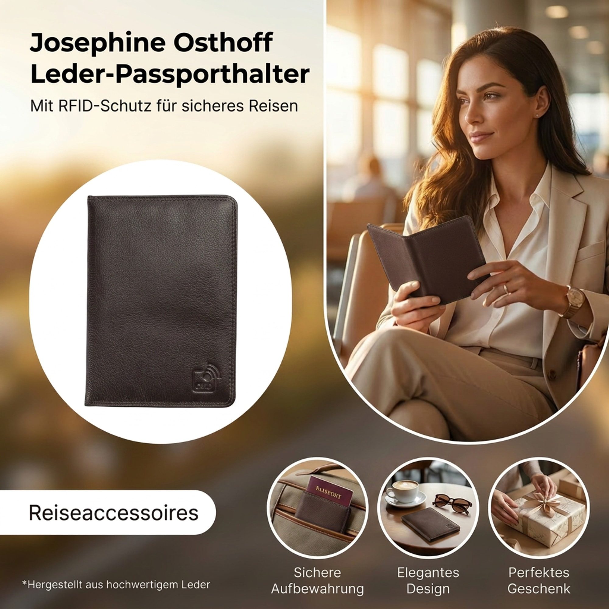 Josephine Osthoff Brieftasche SOS Ausweisetui espresso