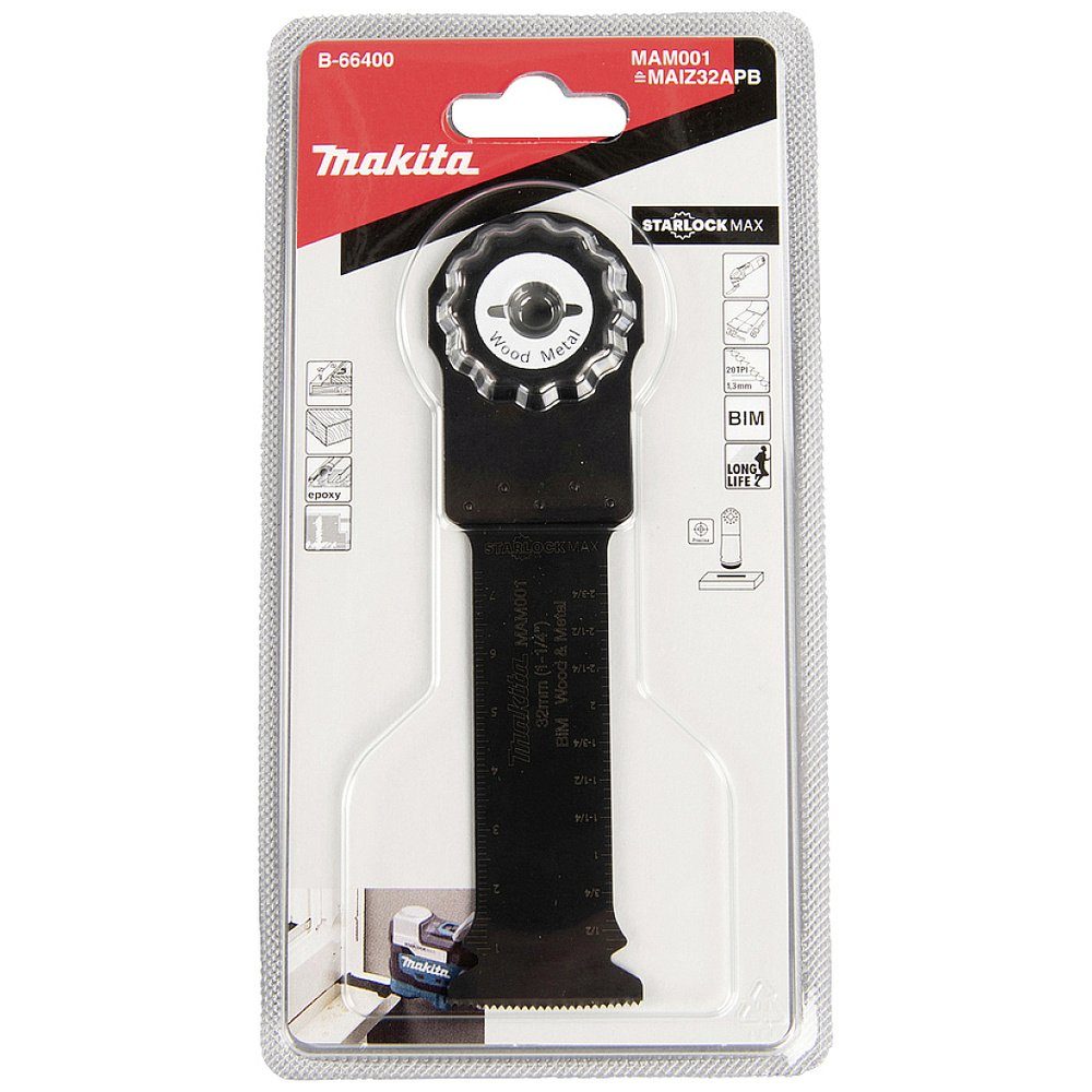 Thumbnail - Makita Elektro-Multifunktionswerkzeug Makita B-66400 Bimetall Tauchsägeblatt 32 mm 1 St.