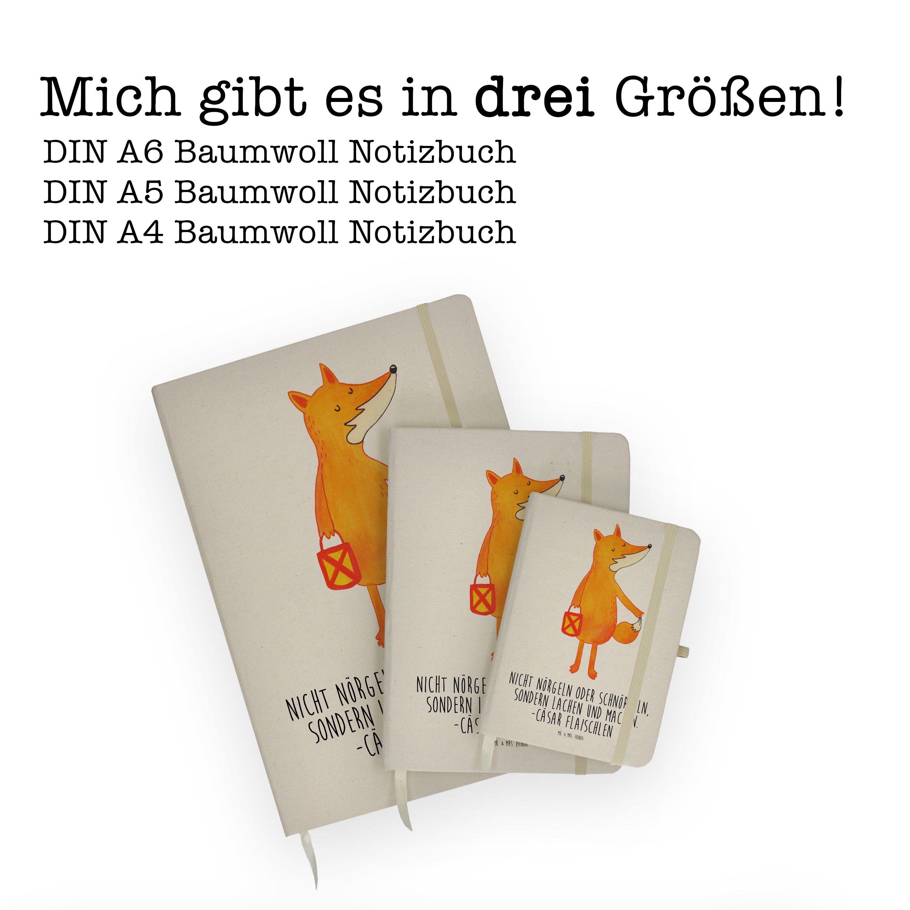 Laternenu Notizbuch Transparent Fuchs Aufmuntern, - & Geschenk, Panda Mr. Laterne Kladde, - Mr. & Mrs. Panda Mrs.