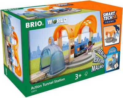 BRIO® Spielzeugeisenbahn-Tunnel BRIO® WORLD, Smart Tech Sound Bahnhof u. Action Tunnel, FSC®- schützt Wald - weltweit