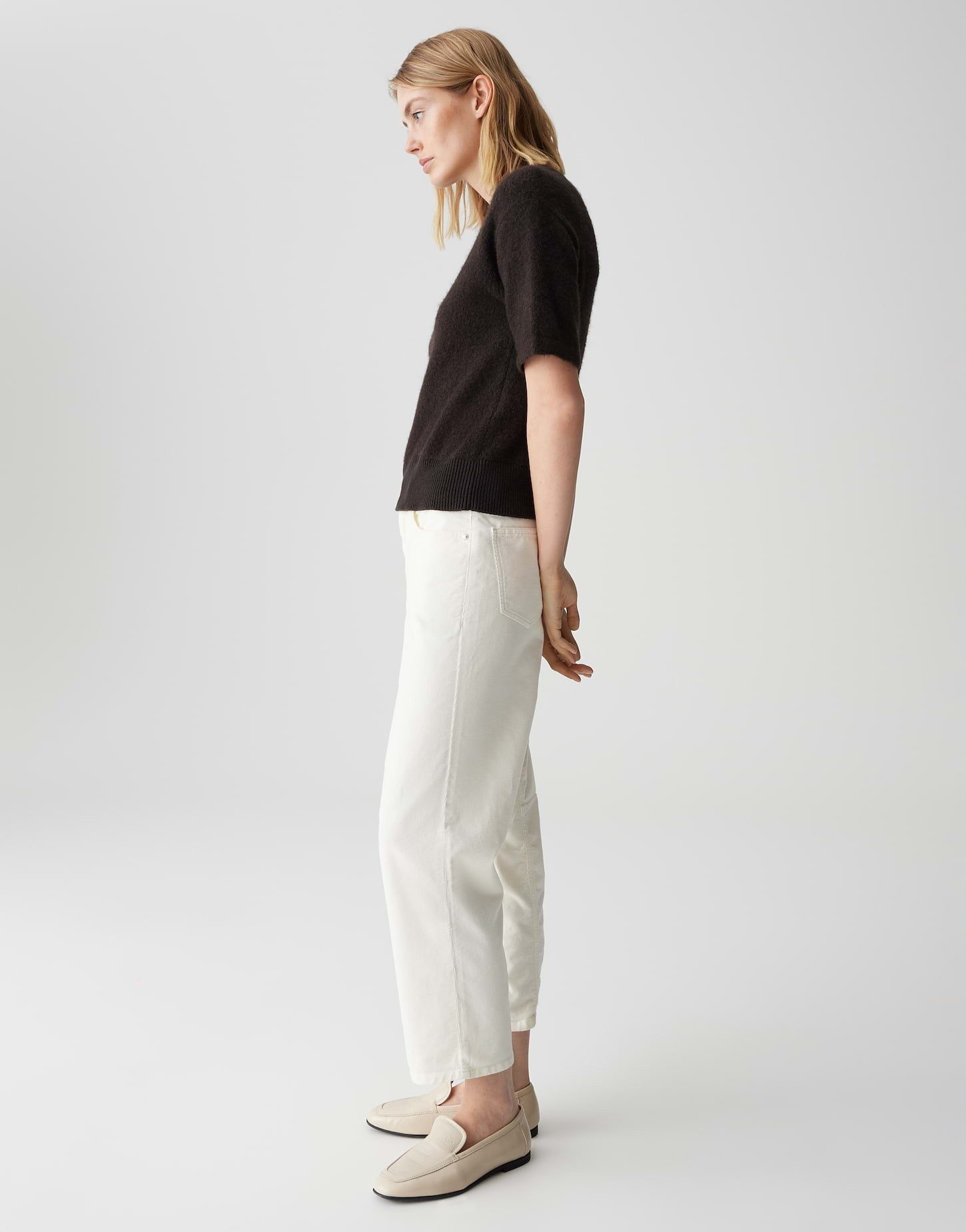 OPUS PANTS Cordhose MELLY RELAX aus Feincord Barrel Fit, Ankle, Abnäher im Knie