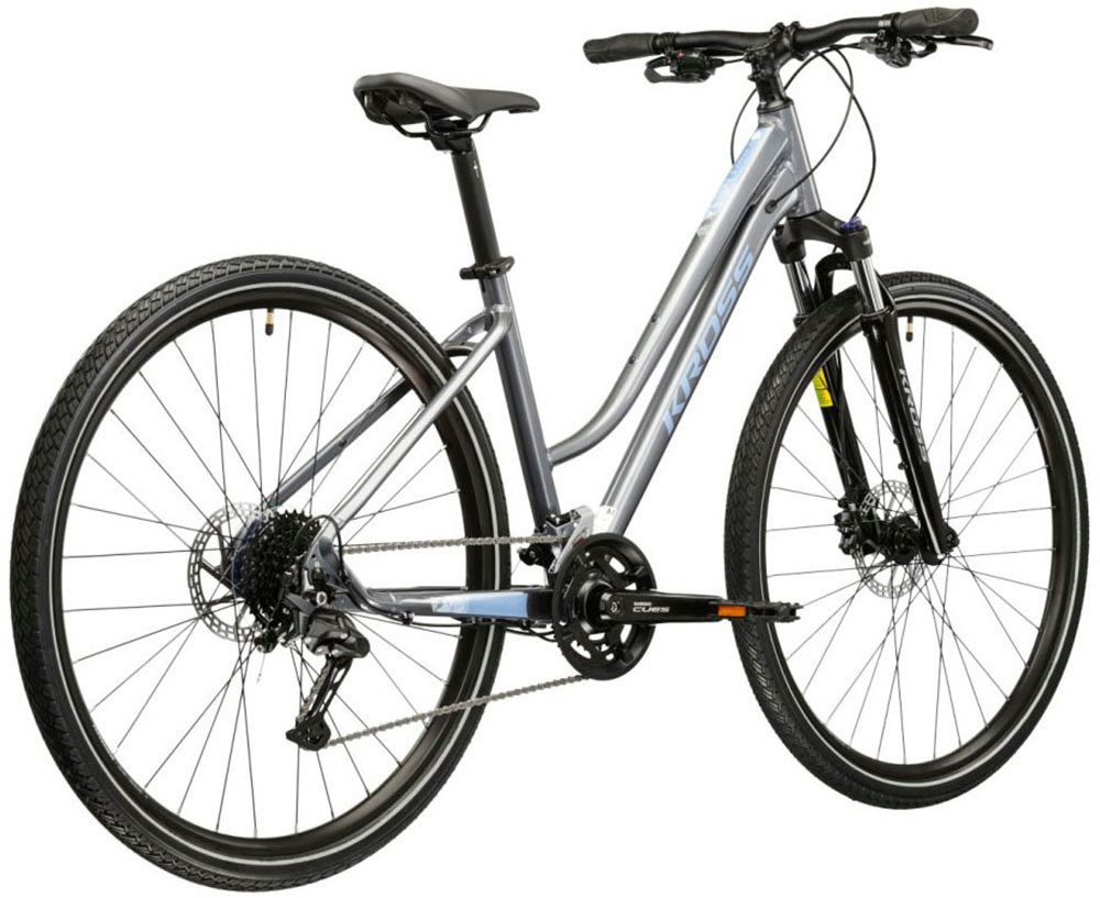 Kross Crossrad Crossrad Damen 28" Evado 5.0 grau 18 Gänge, 18 Gang Shimano CUES U3020 Schaltwerk, Kettenschaltung