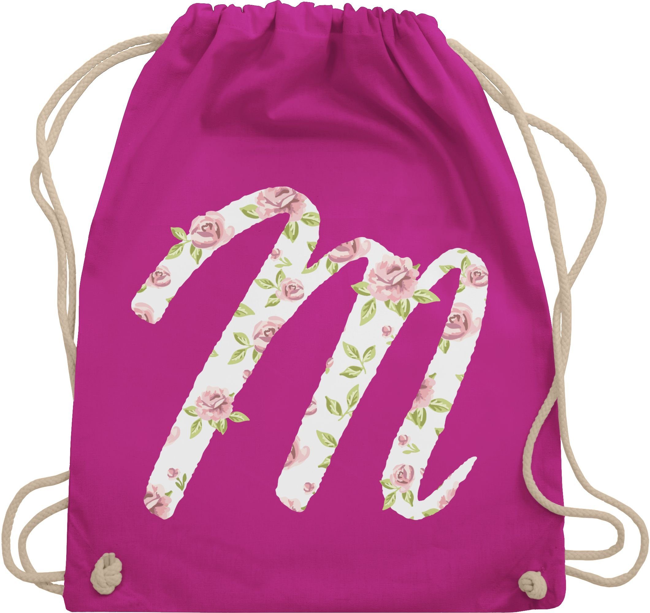 Shirtracer Turnbeutel M Rosen, Geschenk Taschen Initialen Shopper Baumwolle