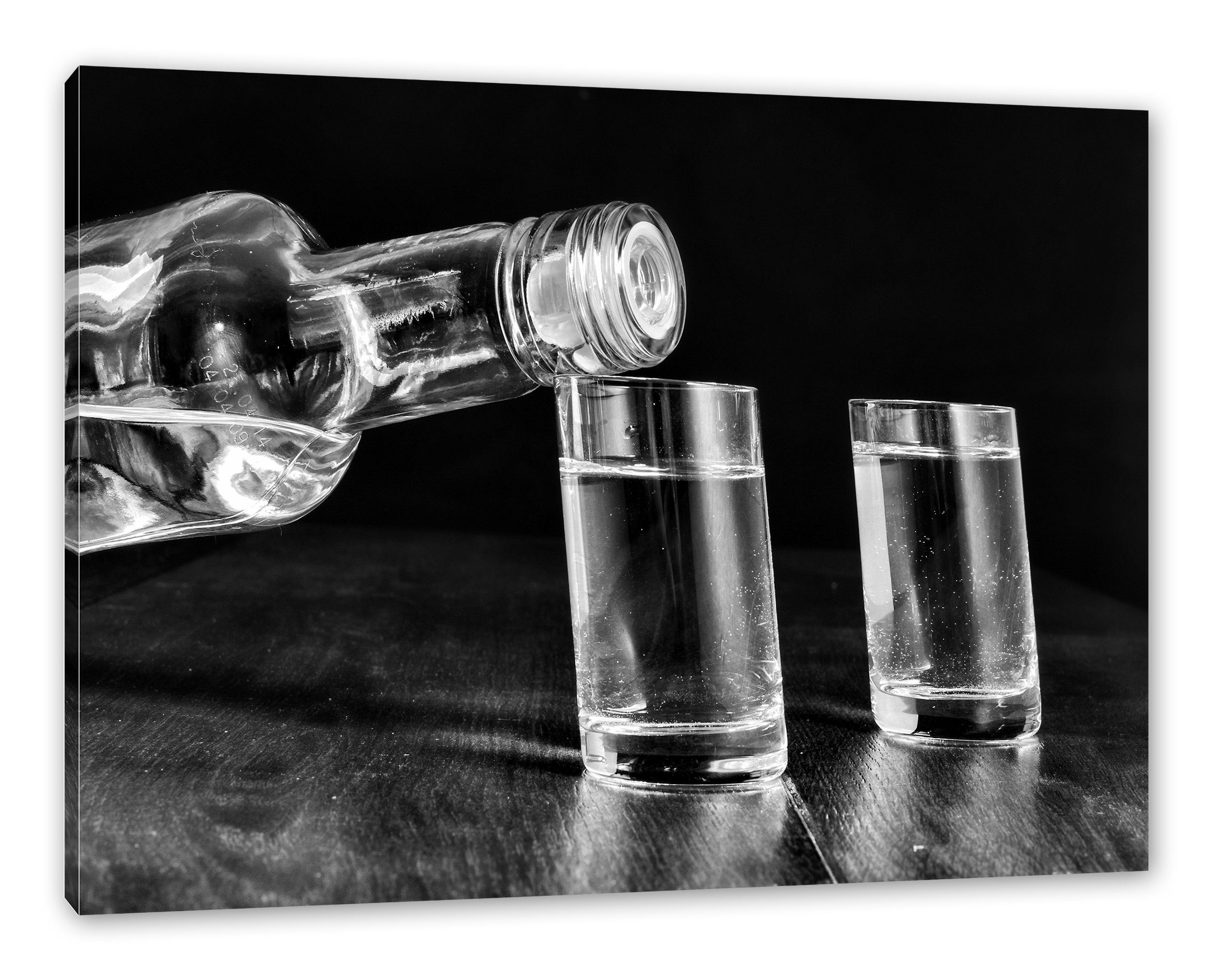 Pixxprint Leinwandbild Vodka Whisky Party, Vodka Zackenaufhänger (1 Party Whisky Leinwandbild bespannt, St), fertig inkl