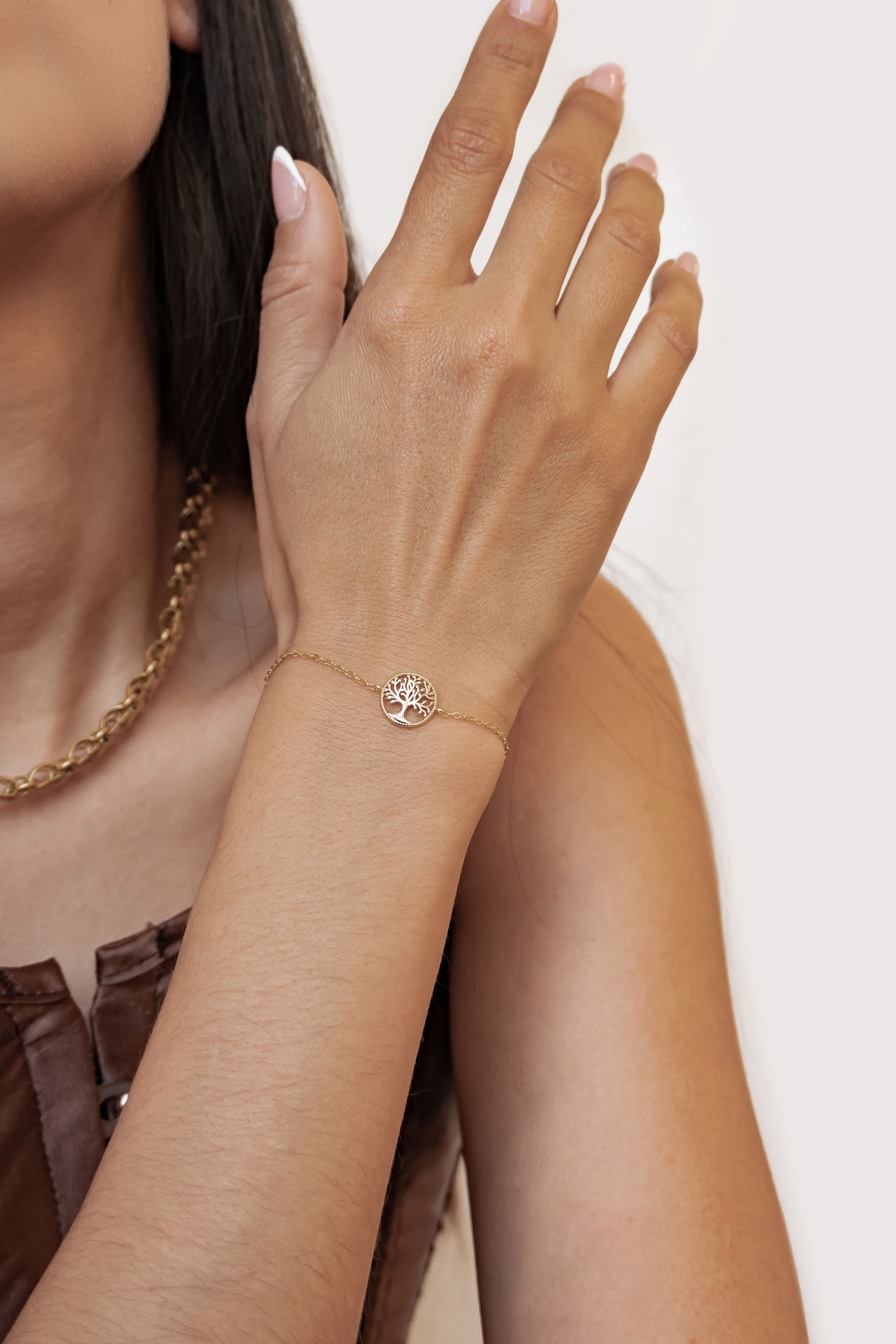 Hey Happiness Charm-Armband Lebensbaum, Symbol Charm, Feines Damen Armband 925 Silber, mit Baum des Lebens Charm