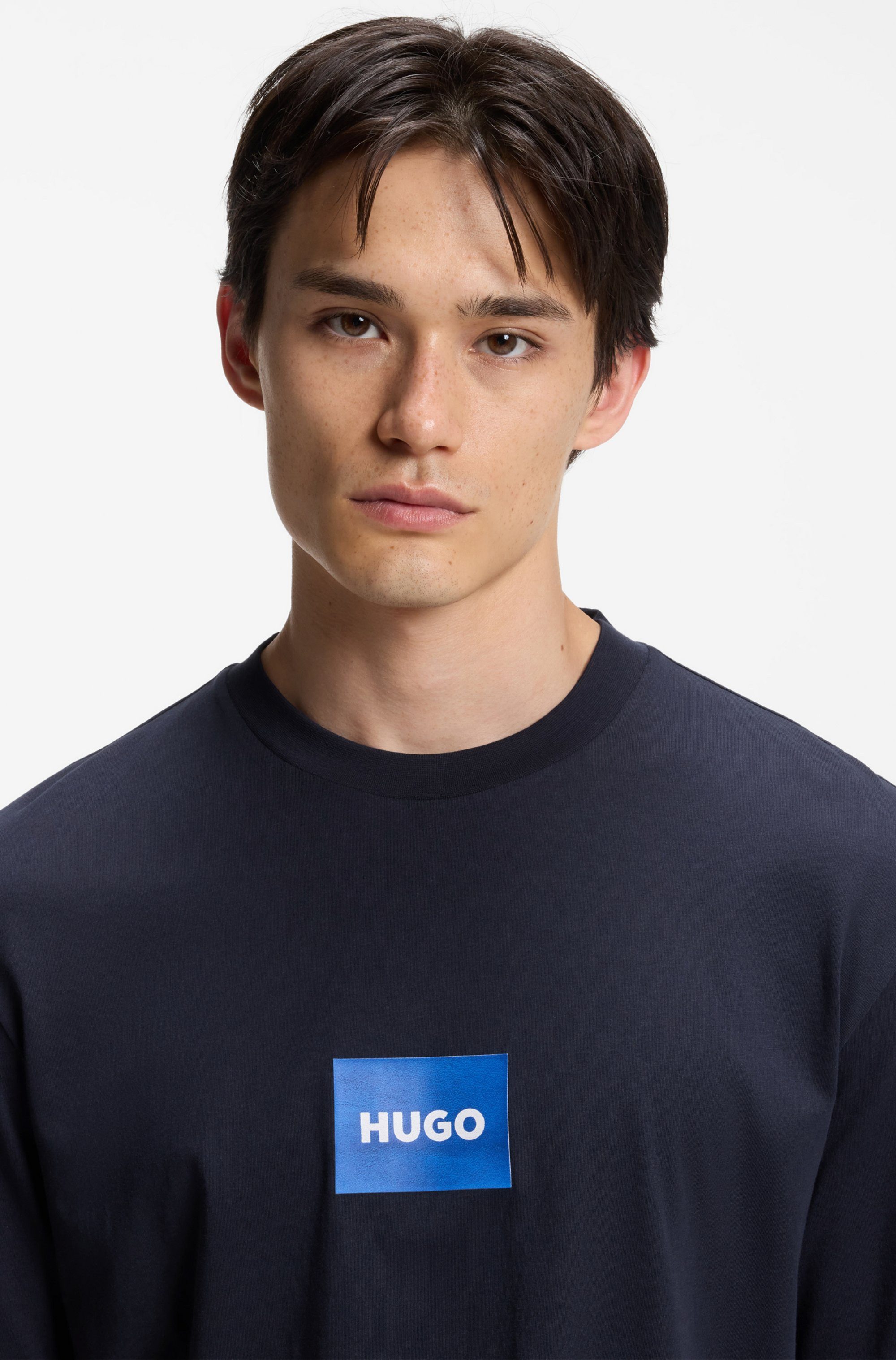 HUGO T-Shirt Regular Fit, Kurzarm, Hugo-Print