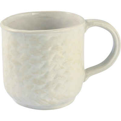 Greengate Tasse Woven Tasse off white 9cm, Steinzeug