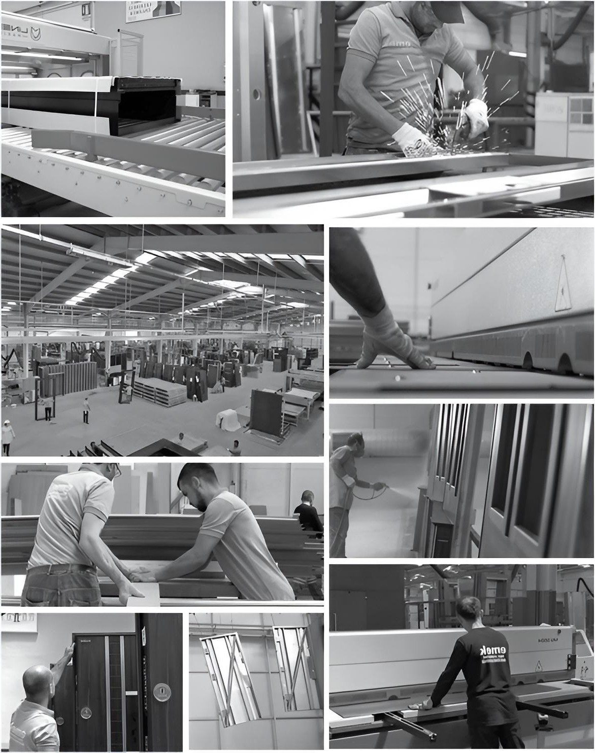 Xlmoebel Zimmertür Graue Aluminium-Zimmertür mit Milchglaseinsätzen im modernen Stil, Made in Europa