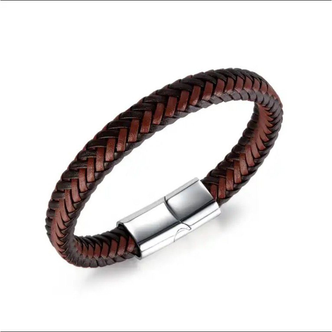 Sanixa Armband Ihn cm Herren Herrenschmuck Armband Lederarmband, braun schwarz Geschenk für Herrenarmband leder 21,5