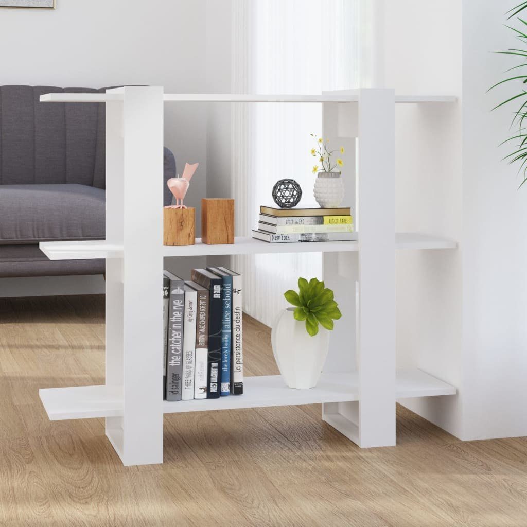furnicato Bücherregal Bücherregal/Raumteiler Weiß 100×30×87 cm