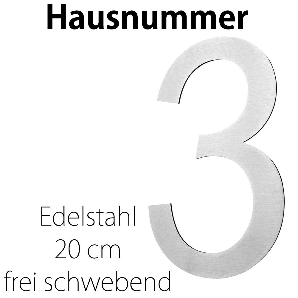 V2Aox Hausnummer Edelstahl Hausnummer 20 cm Номера домовschild Hausnummer 3 Schild 2D