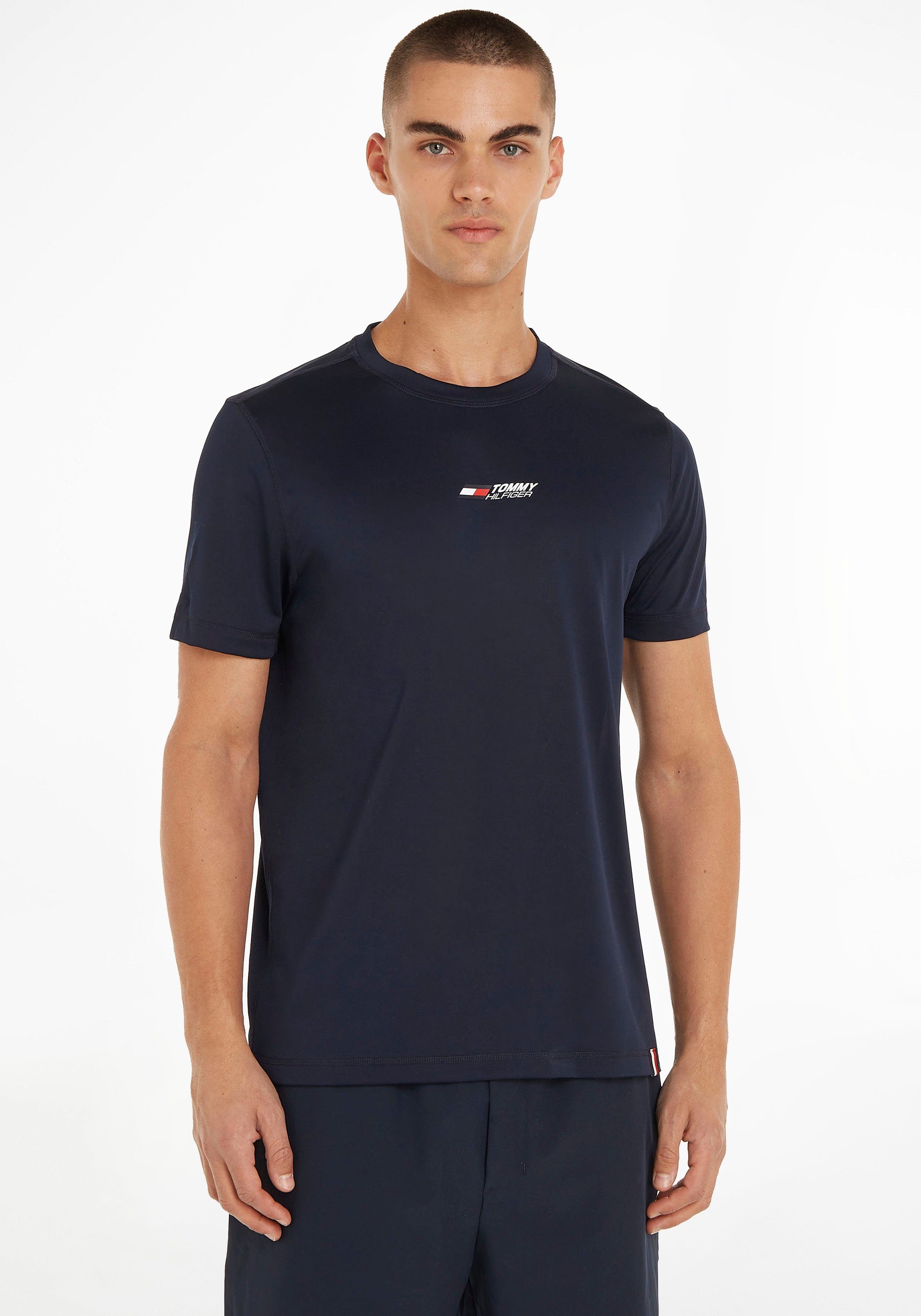 Tommy Hilfiger Sport Trainingsshirt ESSENTIAL TRAINING BIG LOGO TEE mit Tommy Hilfiger Logoaufdruck auf der Brust Desert Sky