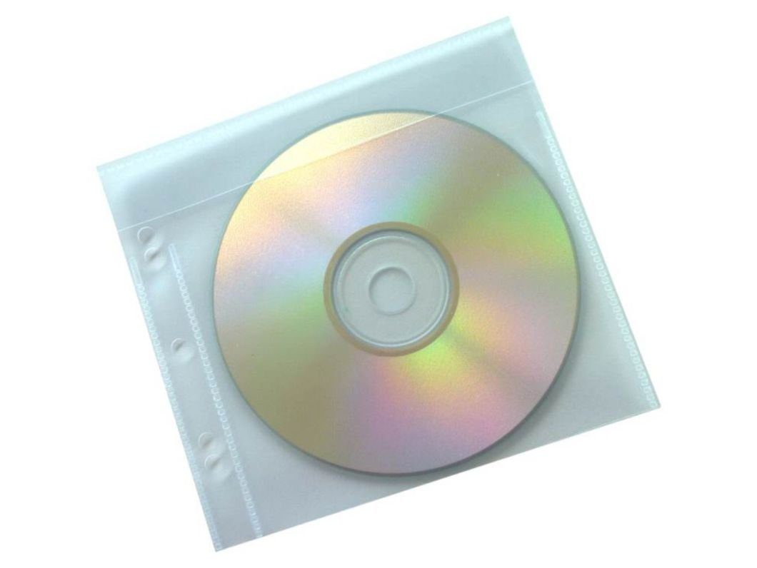 Kranholdt CD-Hülle CD-/DVD-Hüllen Schutzhüllen aus genarbter transparenter 160my PP-Folie 12,2 cm (4,8 Zoll), mit Abheftrand