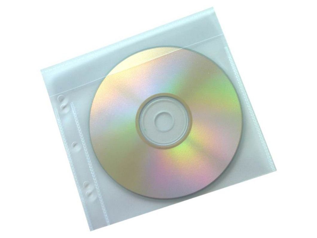 Kranholdt CD-Hülle 100 Stück CD-/DVD-Hüllen 160my aus PP-Folie 12,2 cm (4,8 Zoll), mit Abheftrand